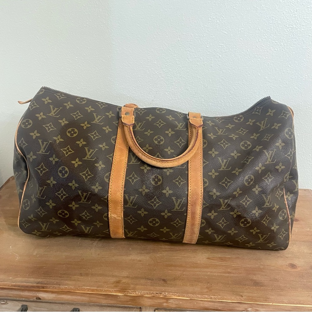 Authentic LV Louis Vuitton Monogram Keepall 50 travel duffel bag tote